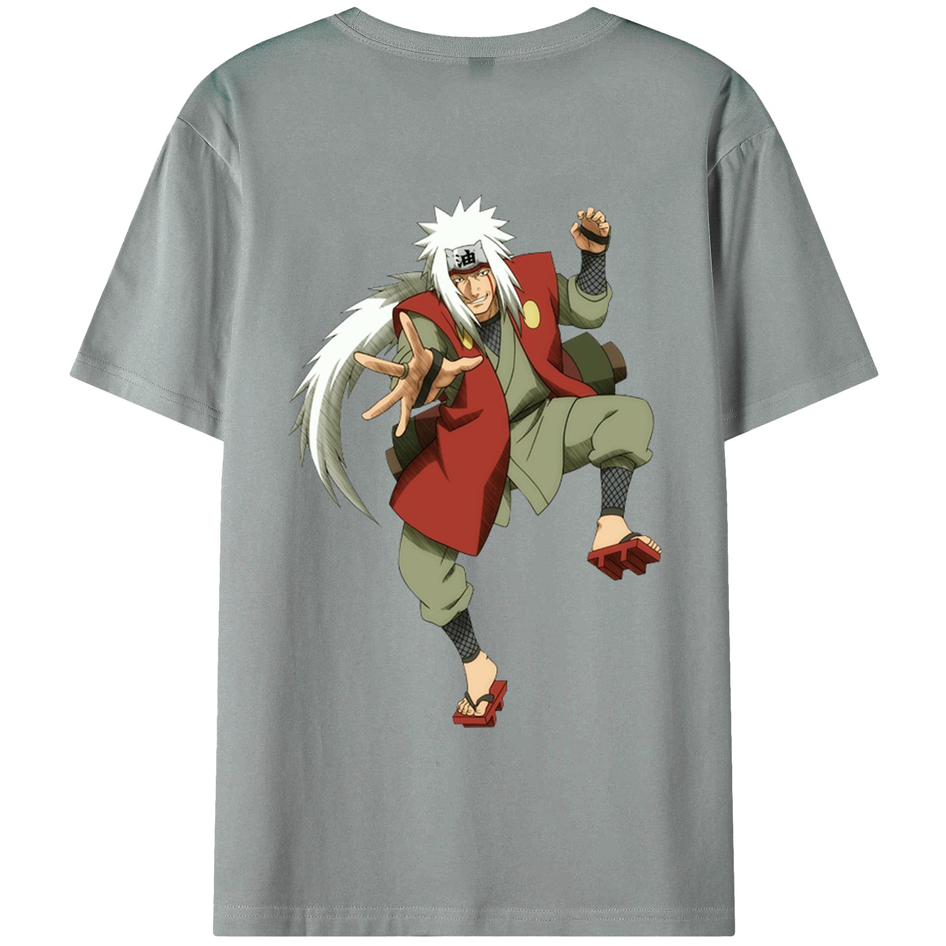 （画像用） NARUTO -ナルト- 自来也（じらいや） Jiraiya 綿100％ メンズ半袖Tシャツ（バックプリント） 通気性